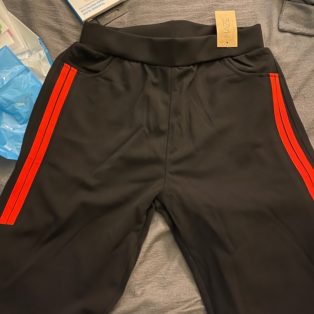 Joggers with red stripes